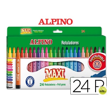 ROTULADOR ALPINO MAXI -CAJA DE 24 COLORES
