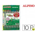 ROTULADOR ALPINO DOUBLE DOUBLEPUNTA GRUESA Y PUNTA FINA CAJA DE 10 COLORES