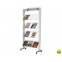 EXPOSITOR FAST-PAPERFLOW DE SUELO METALICO BALDAS TRANSPARENTES 4 ESTANTES