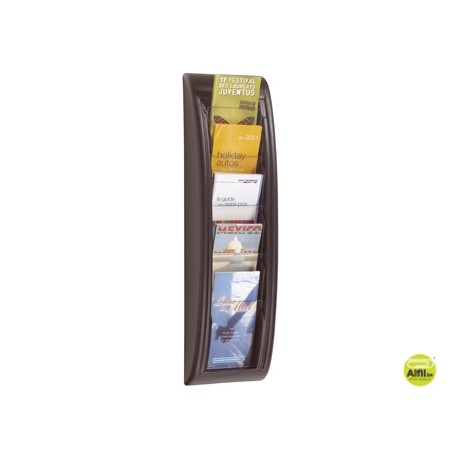 EXPOSITOR MURAL FAST-PAPERFLOWPOSTALES A6 NEGRO 5 CASILLAS 650X181X95 MM