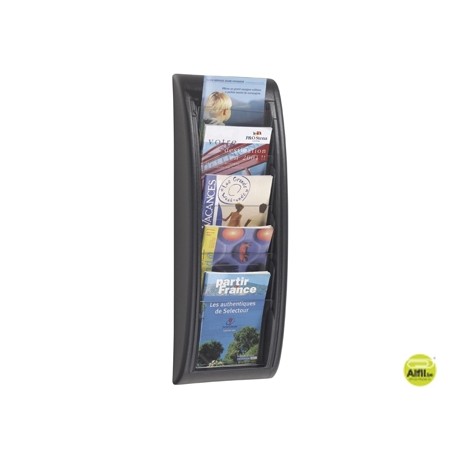 EXPOSITOR MURAL FAST-PAPERFLOWDIN A5 NEGRO 5 CASILLAS 650X228X95 MM