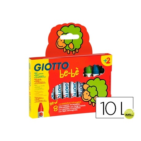 LAPICES CERA GIOTTO BEBE CAJA DE 10 COLORES