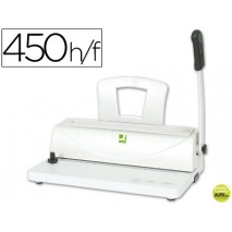 ENCUADERNADORA PARA ESPIRAL Q-CONNECT PERFORA 10 HOJAS TAMAÑO A4 ENCUADERNA HASTA 450 HOJAS PASO 5:1
