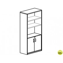 ARMARIO ROCADA CON 3 ESTANTES Y DOS PUERTAS ENTERAS SERIE STORE 156X90X45 ACABADO AA01 HAYA/HAYA