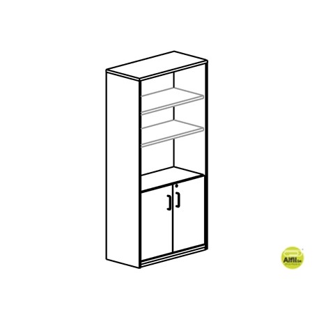 ARMARIO ROCADA CON 3 ESTANTES Y DOS PUERTAS ENTERAS SERIE STORE 156X90X45 ACABADO AA01 HAYA/HAYA