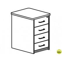 CAJONERA ROCADA CON 4 CAJONES SERIE STORE 72X47X60 ACABADO AA01 HAYA/HAYA