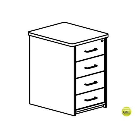 CAJONERA ROCADA CON 4 CAJONES SERIE STORE 72X47X60 ACABADO AA01 HAYA/HAYA