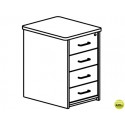 CAJONERA ROCADA CON 4 CAJONES SERIE STORE 72X47X60 ACABADO AA01 HAYA/HAYA