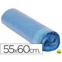 BOLSA BASURA DOMESTICA AZUL CIERRA FACIL 55X60 GALGA 120 -ROLLO DE 20 UNIDADES