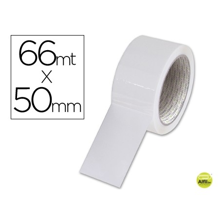 CINTA ADHESIVA Q-CONNECT POLIPROPILENO BLANCA 66 MT X 50 MM -PARA EMBALAJE