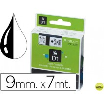 CINTA DYMO NEGRO-TRANSPARENTE 9MM X 7MT D1