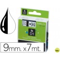 CINTA DYMO NEGRO-TRANSPARENTE 9MM X 7MT D1