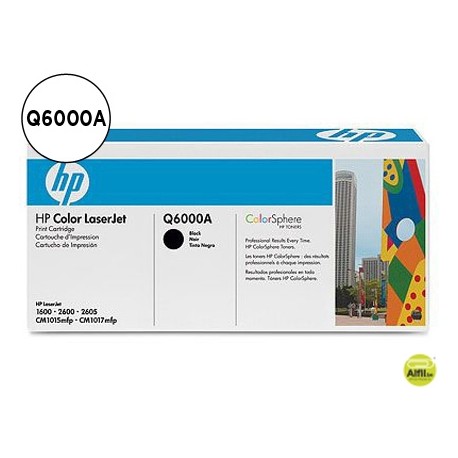 TONER HP LASERJET COLOR 1600/2600/2605 SERIE CM1015MFP NEGRO-Q6000A-