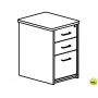 CAJONERA ROCADA CON 2 CAJONES Y 1 CARPETERO SERIE STORE 72X47X60 ACABADO AB02 ALUMINIO/GRIS
