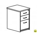 CAJONERA ROCADA CON 2 CAJONES Y 1 CARPETERO SERIE STORE 72X47X60 ACABADO AB02 ALUMINIO/GRIS