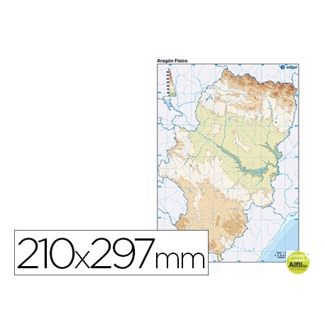 MAPA MUDO COLOR DIN A4 ARAGON -FISICO
