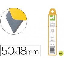 REPUESTO CUTER ANCHO METALICO Q-CONNECT 0,5X18 MM -ESTUCHE DE 12 CUCHILLAS