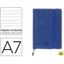 LIBRETA LIDERPAPEL SIMIL PIEL A7 120 HOJAS 70G/M2 HORIZONTAL SIN MARGEN AZUL