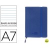 LIBRETA LIDERPAPEL SIMIL PIEL A7 120 HOJAS 70G/M2 HORIZONTAL SIN MARGEN AZUL