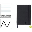 LIBRETA LIDERPAPEL SIMIL PIEL A7 120 HOJAS 70G/M2 HORIZONTAL SIN MARGEN NEGRO
