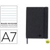 LIBRETA LIDERPAPEL SIMIL PIEL A7 120 HOJAS 70G/M2 HORIZONTAL SIN MARGEN NEGRO