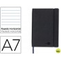 LIBRETA LIDERPAPEL SIMIL PIEL A7 120 HOJAS 70G/M2 HORIZONTAL SIN MARGEN NEGRO