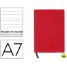 LIBRETA LIDERPAPEL SIMIL PIEL A7 120 HOJAS 70G/M2 HORIZONTAL SIN MARGEN ROJO