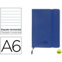 LIBRETA LIDERPAPEL SIMIL PIEL A6 120 HOJAS 70G/M2 HORIZONTAL SIN MARGEN AZUL