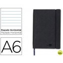 LIBRETA LIDERPAPEL SIMIL PIEL A6 120 HOJAS 70G/M2 HORIZONTAL SIN MARGEN NEGRO