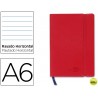 LIBRETA LIDERPAPEL SIMIL PIEL A6 120 HOJAS 70G/M2 HORIZONTAL SIN MARGEN ROJO