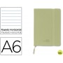 LIBRETA LIDERPAPEL SIMIL PIEL A6 120 HOJAS 70G/M2 HORIZONTAL SIN MARGEN VERDE
