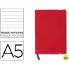 LIBRETA LIDERPAPEL SIMIL PIEL A5 120 HOJAS 70G/M2 HORIZONTAL SIN MARGEN ROJO
