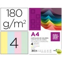 CARTULINA LIDERPAPEL A4 180G/M2 4 COLORES SURTIDOS
