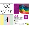 CARTULINA LIDERPAPEL A4 180G/M2 4 COLORES SURTIDOS