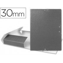 CARPETA PROYECTOS LIDERPAPEL FOLIO LOMO 30MM CARTON GOFRADO GRIS