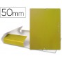 CARPETA PROYECTOS LIDERPAPEL FOLIO LOMO 50MM CARTON GOFRADO AMARILLA