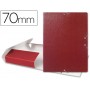 CARPETA PROYECTOS LIDERPAPEL FOLIO LOMO 70MM CARTON GOFRADO ROJA