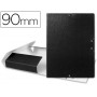 CARPETA PROYECTOS LIDERPAPEL FOLIO LOMO 90MM CARTON GOFRADO NEGRA