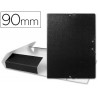CARPETA PROYECTOS LIDERPAPEL FOLIO LOMO 90MM CARTON GOFRADO NEGRA