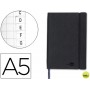 LIBRETA LIDERPAPEL SIMIL PIEL A5 120 HOJAS 70G/M2 INDICE NEGRO