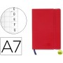 LIBRETA LIDERPAPEL SIMIL PIEL A7 120 HOJAS 70G/M2 INDICE ROJO