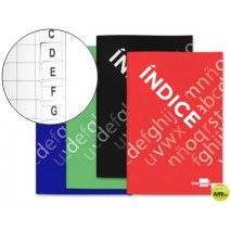 INDICE LIDERPAPEL TAPA CARTONCILLO CUARTO 24 HOJAS 70G/M2 COLORES SURTIDOS