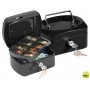 CAJA CAUDALES Q-CONNECT 6" 152X115X80 MM NEGRA CON PORTAMONEDAS