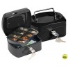 CAJA CAUDALES Q-CONNECT 6" 152X115X80 MM NEGRA CON PORTAMONEDAS