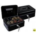 CAJA CAUDALES Q-CONNECT 8" 200X160X90 MM NEGRA CON PORTAMONEDAS