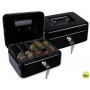 CAJA CAUDALES Q-CONNECT 8" 200X160X90 MM NEGRA CON PORTAMONEDAS