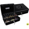 CAJA CAUDALES Q-CONNECT 12" 300X240X90 MM NEGRA CON PORTAMONEDAS