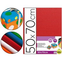 CARTON ONDULADO LIDERPAPEL 50 X 70CM 161G/M2 ROJO