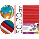 CARTON ONDULADO LIDERPAPEL 50 X 70CM 161G/M2 ROJO