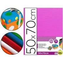 CARTON ONDULADO LIDERPAPEL 50 X 70CM 161G/M2 FUCSIA